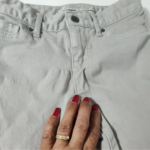 American Eagle Grey Skinny Jeans Jegging Girls Size 6 Adjustable Waist FLAW - Picture 6 of 8